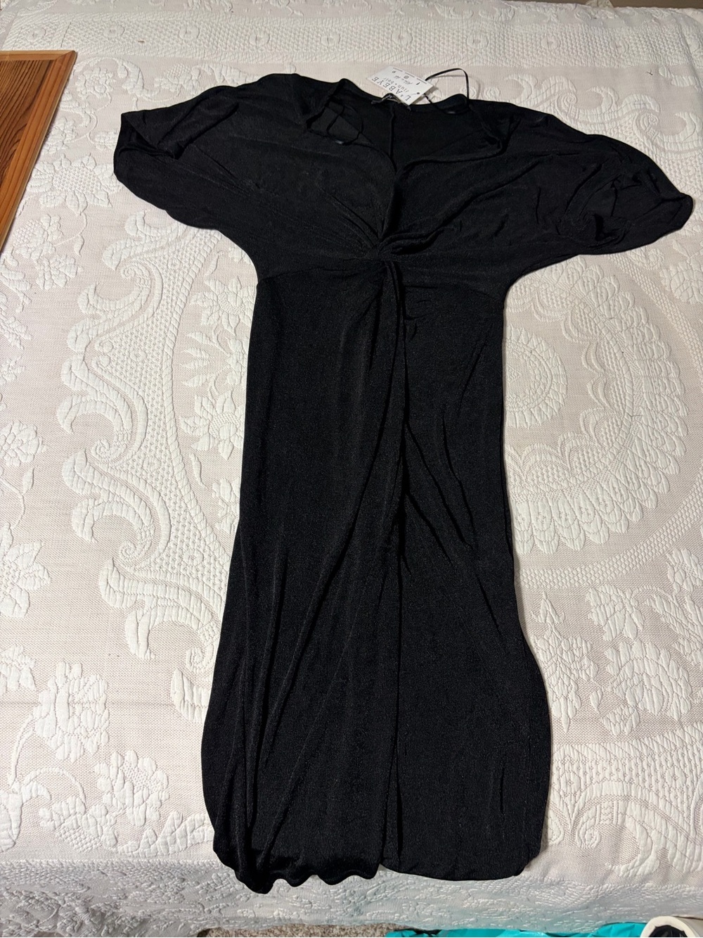 NWT boutique brand Black Women's Twist-Front Midi Dress Small capsule wardrobe